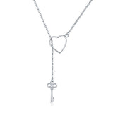 925 Sterling Silver Necklace 55cm with Heart Pendant for Women