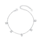 925 Sterling Silver Plated Platinum CZ Bracelet for Women