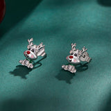 925 Sterling Silver Enamel Earrings 12x9mm