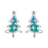 925 Sterling Silver Enamel Pavé CZ Earrings for Women