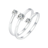925 Sterling Silver White Gold Plated CZ Ring for Women