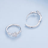 925 Sterling Silver Earrings with Zircon and Platinum Plating