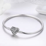 SCB 925 Sterling Silver Bracelet in Classic Style, Size 17.0 for Women