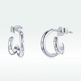 925 Sterling Silver Earrings with Pavé Setting CZ