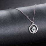 925 Sterling Silver Moissanite Necklace 40+5cm with CZ for Women