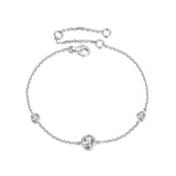 925 Sterling Silver 5mm Moissanite & 3mm Moissanite Bracelet for Women