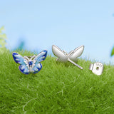 925 Sterling Silver Enamel Pavé Cz Earrings for Women