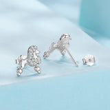 925 Sterling Silver White Gold Plated Pavé CZ Earrings