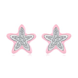 925 Sterling Silver Enamel CZ Earrings for Women