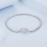 925 Sterling Silver Moonstone Bracelet 17.0 cm with White Gold Plating for Women