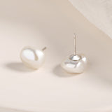925 Sterling Silver White Gold Plated Freshwater Pearl Earrings