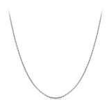 925 Sterling Silver White Gold Plated 40+5cm Necklace for Women