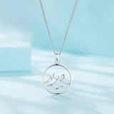 925 Sterling Silver Necklace with Pavé Setting CZ 21*16mm Pendant