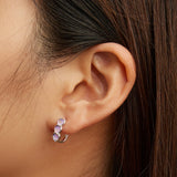 925 Sterling Silver Earrings with Transparent Glass for Women
