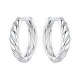 925 Sterling Silver Plated White Gold Earrings for Women - Size 11*3mm