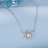 925 Sterling Silver White Gold Plated CZ Necklace 45cm for Women