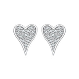 925 Sterling Silver White Gold Plated Pavé CZ Earrings