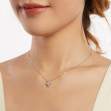 925 Sterling Silver + Nano Opal Stone Pendant Necklace for Women