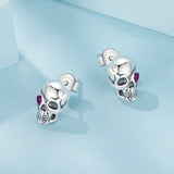 925 Sterling Silver Pavé Setting CZ Earrings 1x0.7cm for Women
