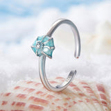 925 Sterling Silver Enamel Pavé CZ Spiral Ring for Women