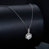 925 Sterling Silver Moissanite Pendant Necklace for Women - 45cm