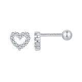 925 Sterling Silver White Gold Plated Earrings with CZ for Women