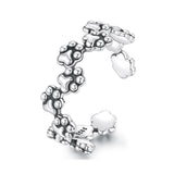 925 Sterling Silver Oxidized Silver 0.44cm Ring for Women