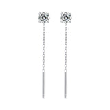 925 Sterling Silver 4.0 Carat Moissanite Earrings for Women