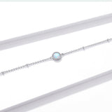 925 Sterling Silver Opal Bracelet for Women - Adjustable Size, Translucent Color