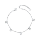925 Sterling Silver Plated Platinum CZ Bracelet for Women