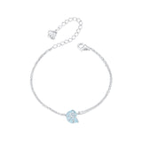 925 Sterling Silver White Gold Plated Bracelet with Enamel Process