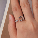 925 Sterling Silver & White Gold Plated Pavé CZ Ring