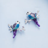 925 Sterling Silver Enamel Process Pavé Setting CZ Earrings