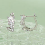 925 Sterling Silver Earrings with White Gold Plating and CZ