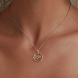 925 Sterling Silver Necklace with Pavé Setting CZ 21*16mm Pendant