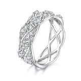 925 Sterling Silver 0.14 Carat Moissanite Ring in Size 8 for Women