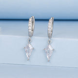 925 Sterling Silver White Gold Plated Earrings with CZ for Women