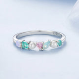 925 Sterling Silver Ring with Nano Opal Stone, Size 6, for Women
