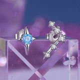 925 Sterling Silver White Gold Plated Star & Constellation Earrings for Women