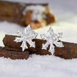 925 Sterling Silver Earrings with Plated White Gold and CZ