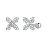 925 Sterling Silver Earrings with Pavé Setting CZ in Elegant Design