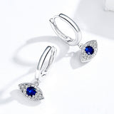 S925 Platinum Plated Pavé Setting CZ Earrings - 1.9*1cm - Women's Jewelry
