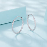 925 Sterling Silver Earrings Hoops 2.5 cm for Women