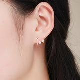 925 Sterling Silver Oxidized Earrings with Shell Pearl for Women