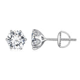 925 Sterling Silver 6.5mm Moissanite Earrings for Women