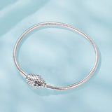 925 Sterling Silver Bracelet with CZ 17cm for Women