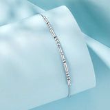 925 Sterling Silver White Gold Plated Bracelet 15+6cm for Women