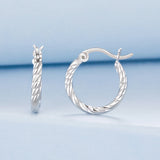 925 Sterling Silver Earrings with White Gold Plating