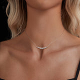 925 Sterling Silver 38+5cm White Gold Plated Moissanite Necklace for Women