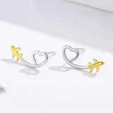 925 Sterling Silver Earrings, 0.6cm, Plated Gold, Plated Platinum for Women